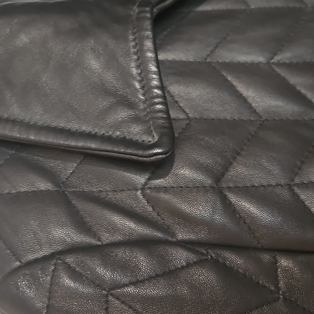 Worthington Genuine Lambskin Black Quilted Leather Jacket - SMALL - Picture 9 of 9